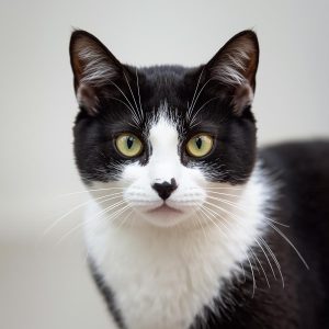 Fekete-fehér cica Kör alakú Gyémántszemes kirakó